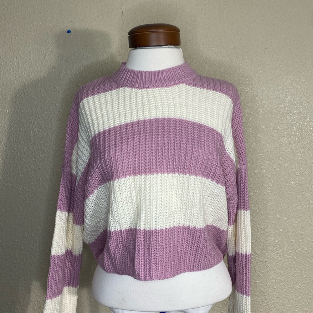 Jessica Simpson Striped Knit Cropped Sweater NWT Size S